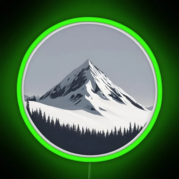 Snowy Mountainscape RGB Neon Sign