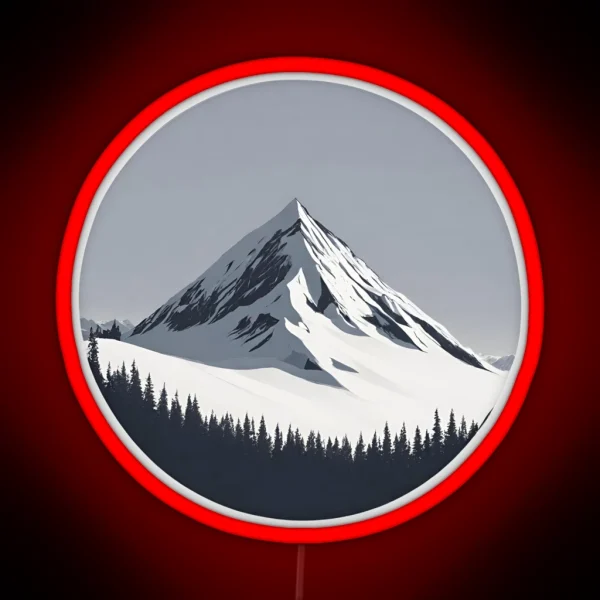 Snowy Mountainscape RGB Neon Sign