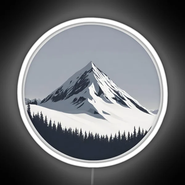 Snowy Mountainscape RGB Neon Sign