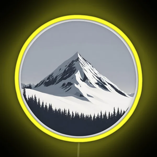 Snowy Mountainscape RGB Neon Sign