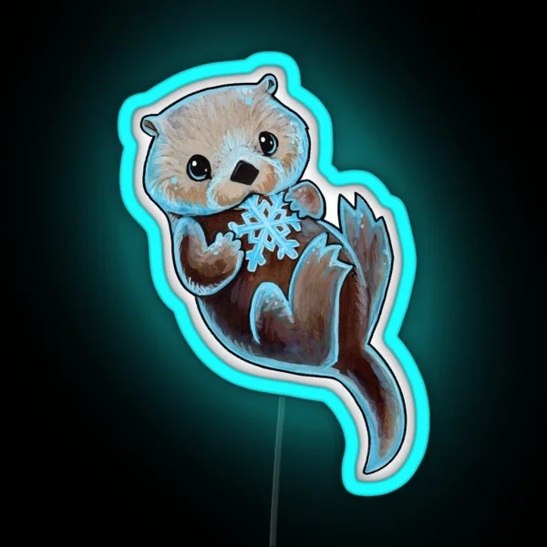 Snowy Otter RGB Neon Sign