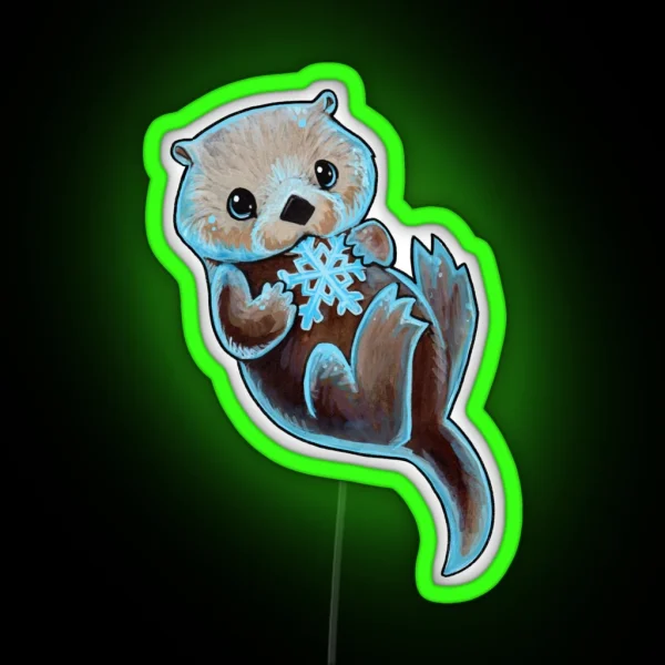 Snowy Otter RGB Neon Sign
