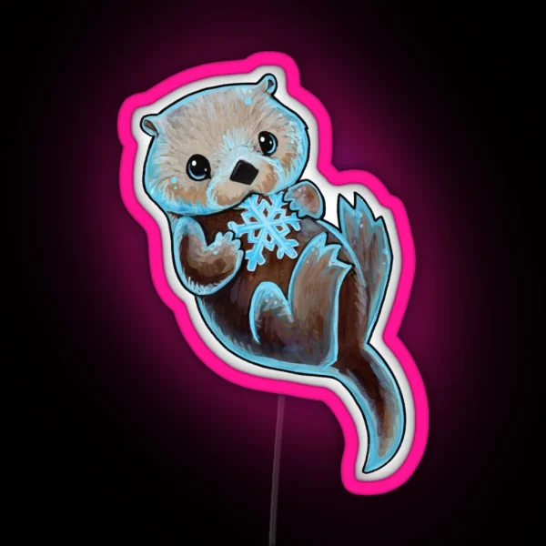 Snowy Otter RGB Neon Sign