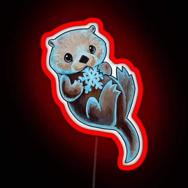 Snowy Otter RGB Neon Sign