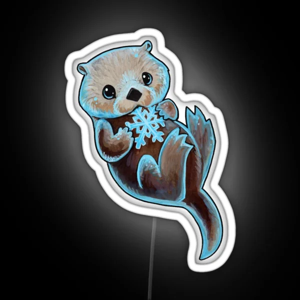 Snowy Otter RGB Neon Sign