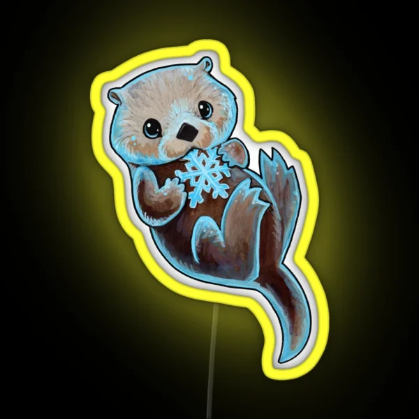 Snowy Otter RGB Neon Sign