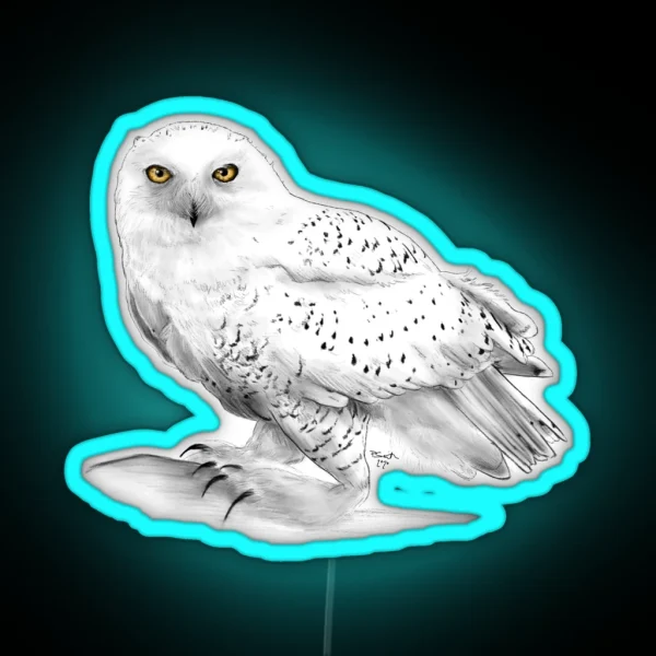 Snowy Owl RGB Neon Sign