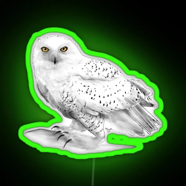 Snowy Owl RGB Neon Sign