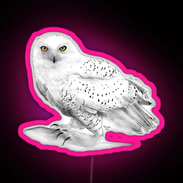 Snowy Owl RGB Neon Sign
