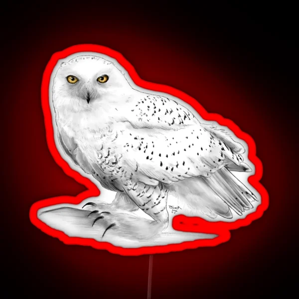 Snowy Owl RGB Neon Sign