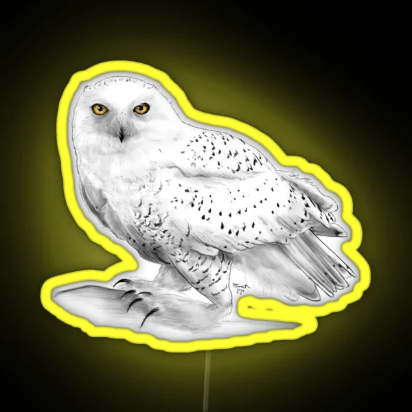 Snowy Owl RGB Neon Sign