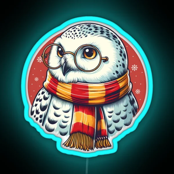 Snowy Owl RGB Neon Sign