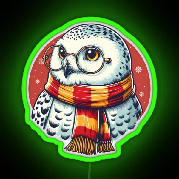 Snowy Owl RGB Neon Sign