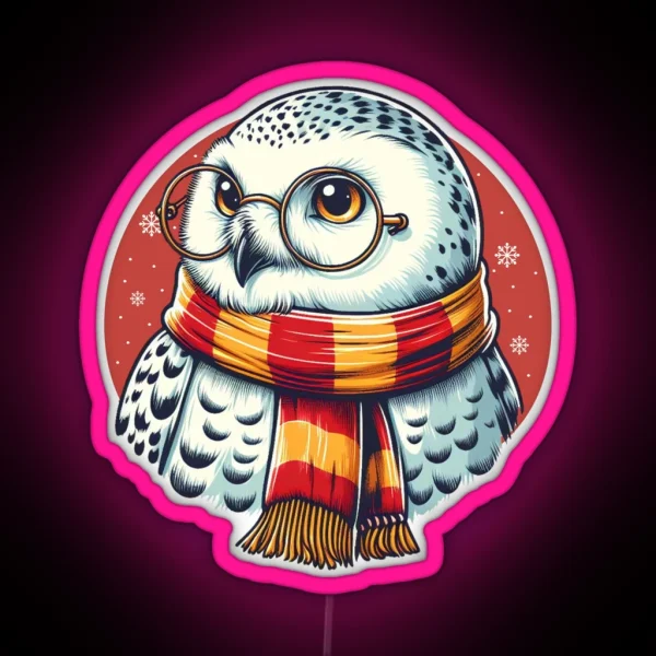 Snowy Owl RGB Neon Sign