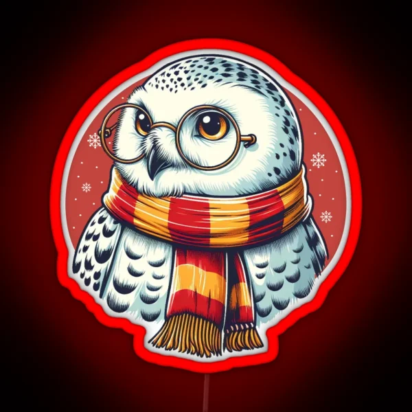 Snowy Owl RGB Neon Sign