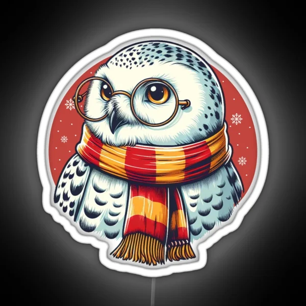 Snowy Owl RGB Neon Sign