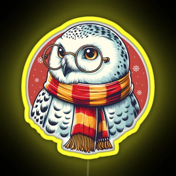 Snowy Owl RGB Neon Sign