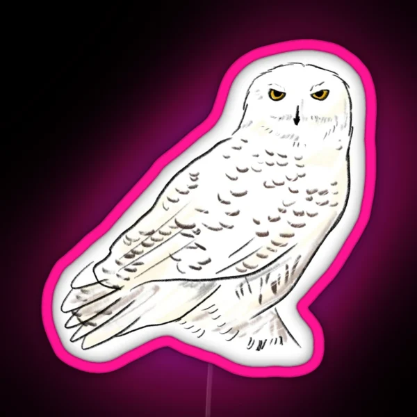 Snowy Owl RGB Neon Sign