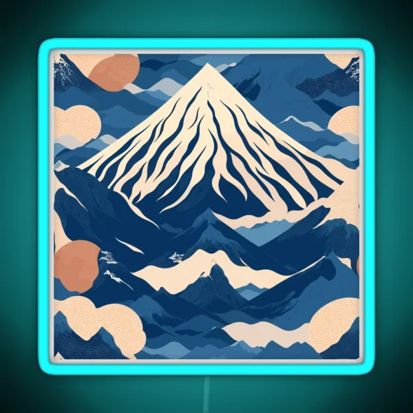 Snowy Peaks At Sunrise RGB Neon Sign