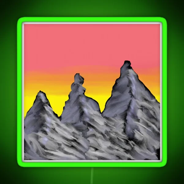 Snowy Peaks RGB Neon Sign