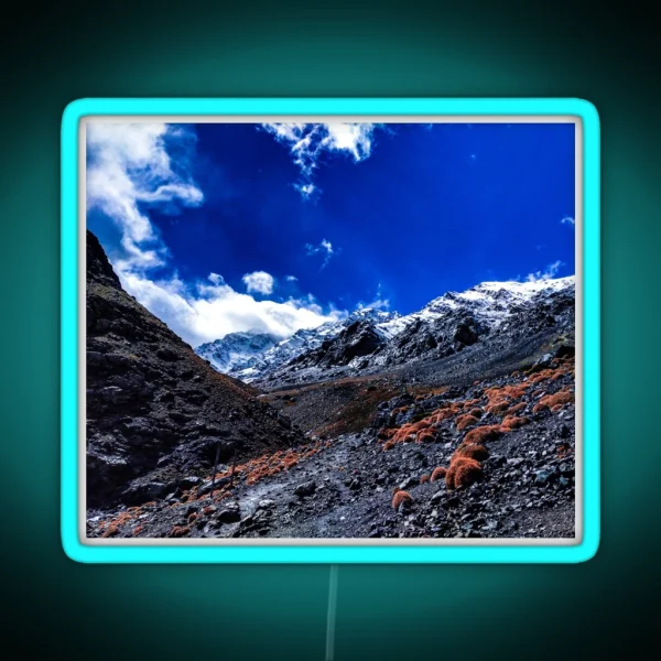 Snowy Sunny Mountains RGB Neon Sign