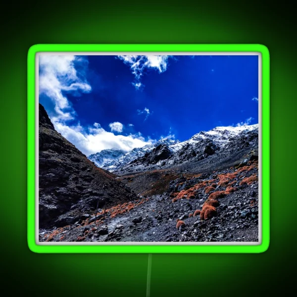 Snowy Sunny Mountains RGB Neon Sign