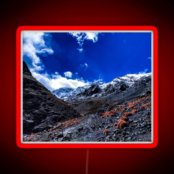 Snowy Sunny Mountains RGB Neon Sign