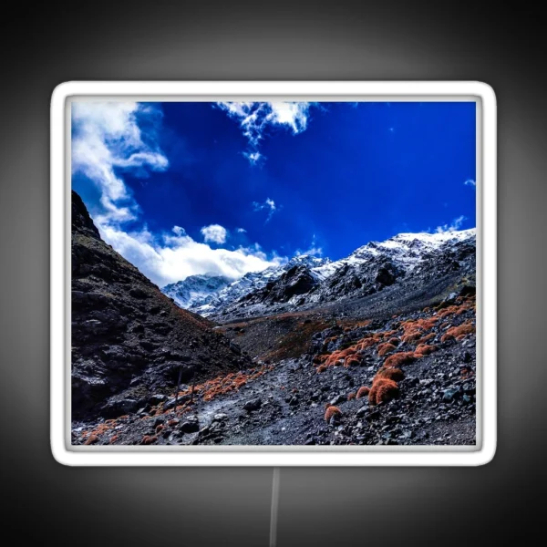 Snowy Sunny Mountains RGB Neon Sign