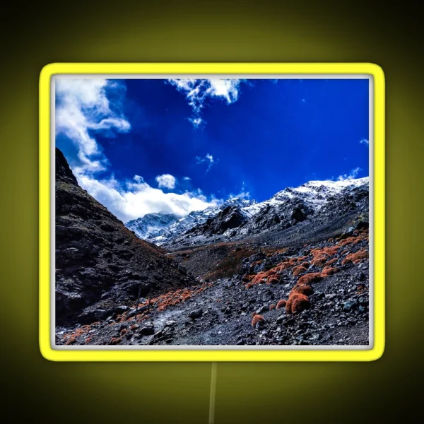 Snowy Sunny Mountains RGB Neon Sign