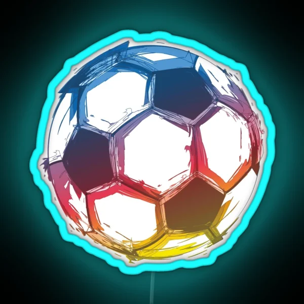 Soccer Ball Art RGB Neon Sign