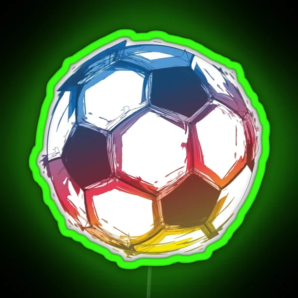 Soccer Ball Art RGB Neon Sign