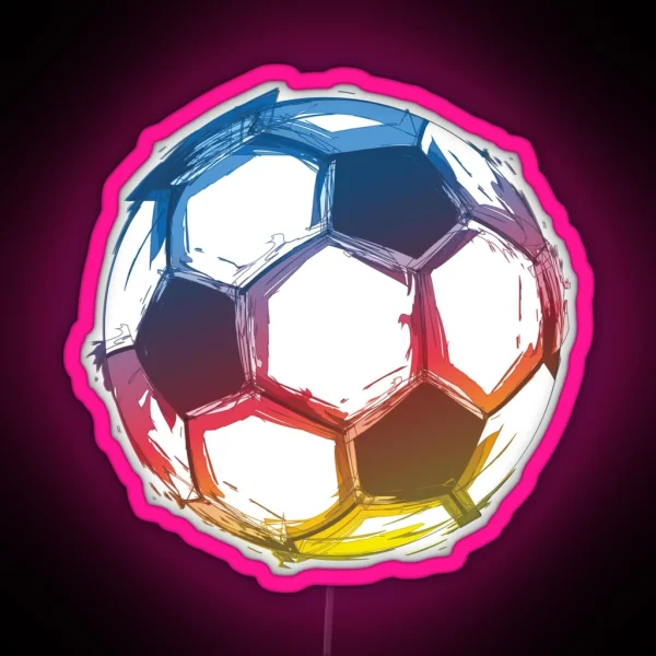 Soccer Ball Art RGB Neon Sign
