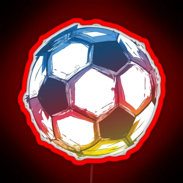 Soccer Ball Art RGB Neon Sign