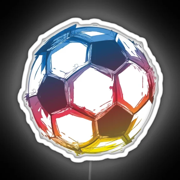 Soccer Ball Art RGB Neon Sign