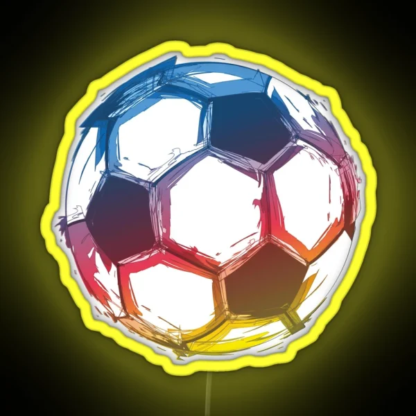 Soccer Ball Art RGB Neon Sign