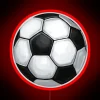 A neon-lit soccer ball in various colors, set against a dark background.