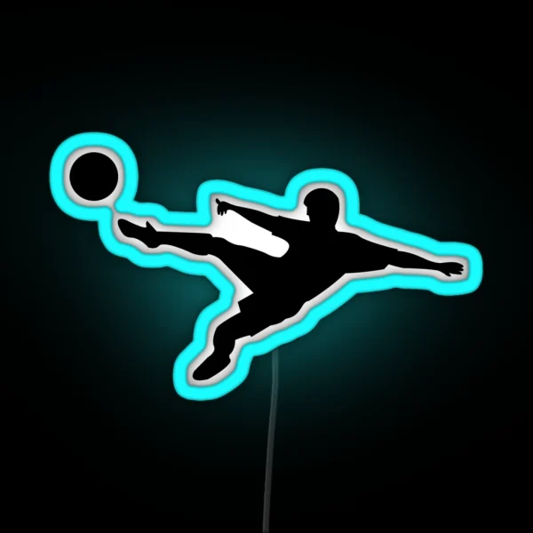 Soccer Horizontal Shot Silhouette RGB Neon Sign