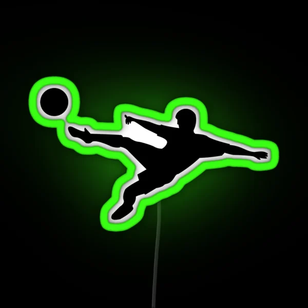 Soccer Horizontal Shot Silhouette RGB Neon Sign
