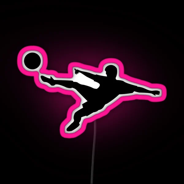 Soccer Horizontal Shot Silhouette RGB Neon Sign
