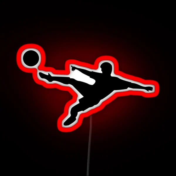 Soccer Horizontal Shot Silhouette RGB Neon Sign