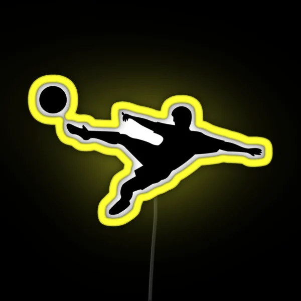 Soccer Horizontal Shot Silhouette RGB Neon Sign