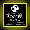 Soccer player gift ideas, neon sign for football and futbal enthusiasts.