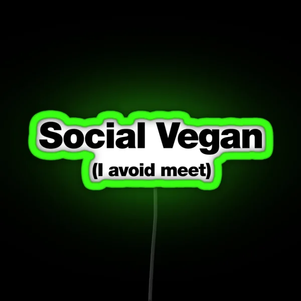 Social Vegan RGB Neon Sign