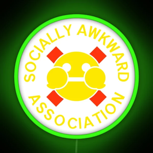 Socially Awkward Association Logo RGB Neon Sign