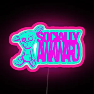 Socially Awkward Bear RGB Neon Sign