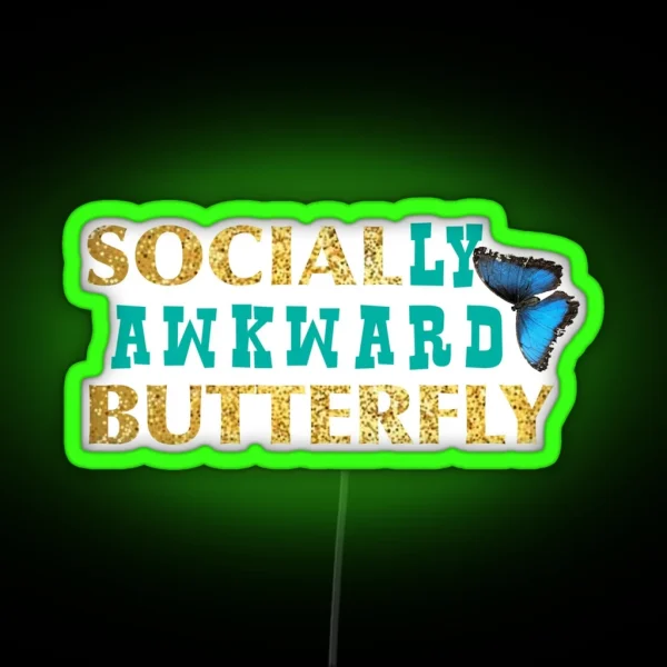 Socially Awkward Butterfly RGB Neon Sign