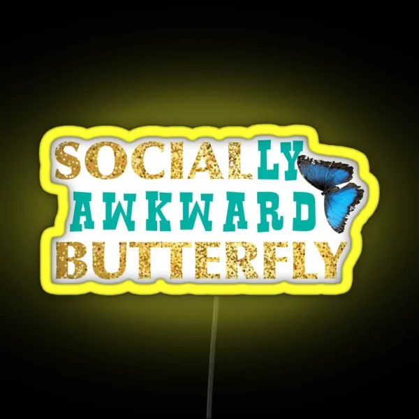 Socially Awkward Butterfly RGB Neon Sign