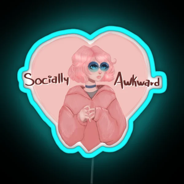 Socially Awkward Girl RGB Neon Sign