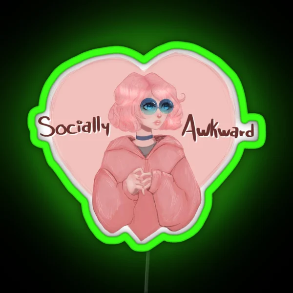 Socially Awkward Girl RGB Neon Sign