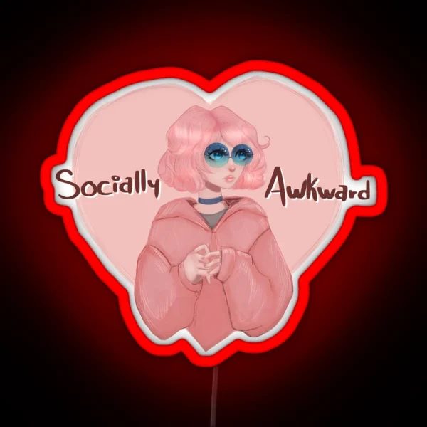 Socially Awkward Girl RGB Neon Sign
